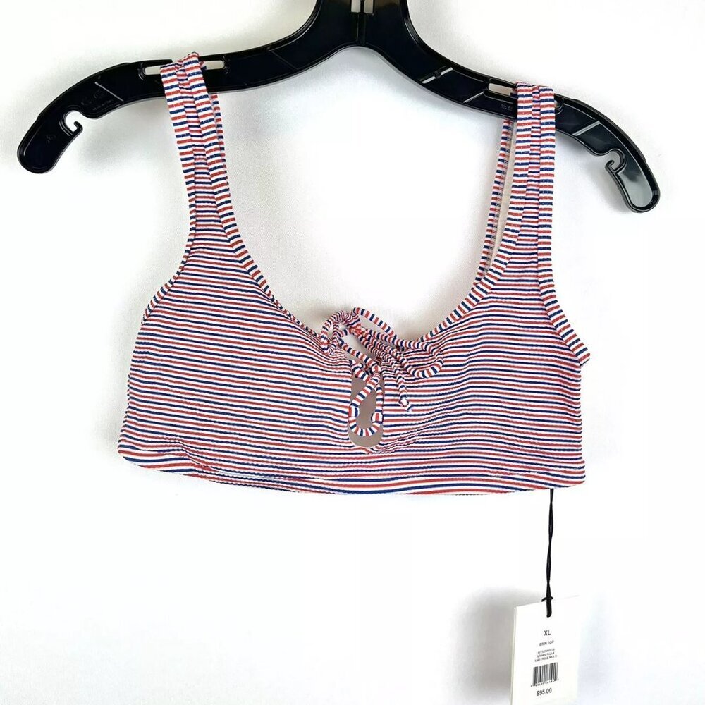 Onia Women’s Erin Blue/Red/White Bikini Top Size XL